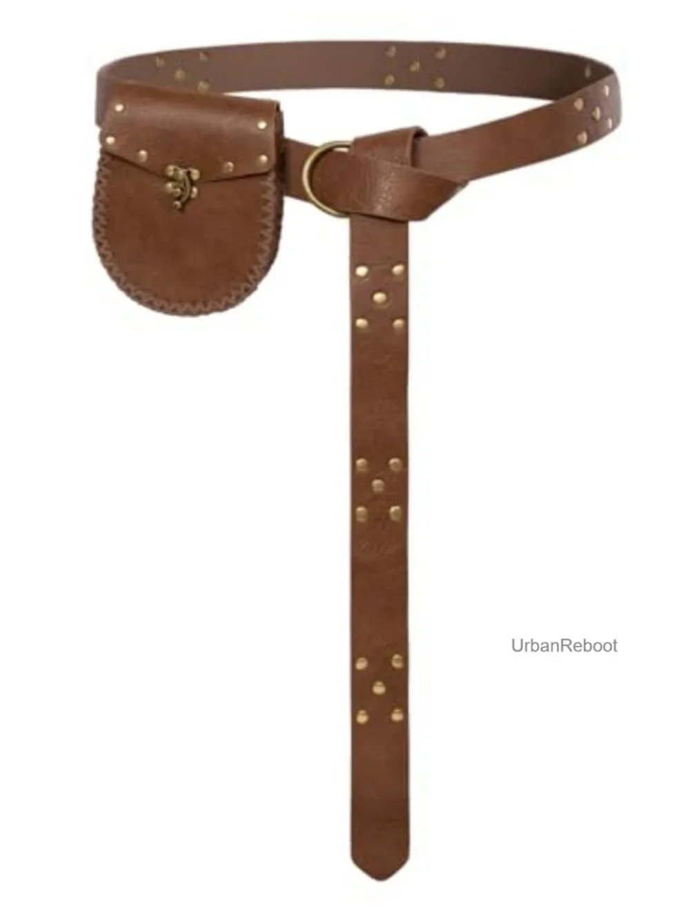 Medieval Pirate PU Leather Belt with Pouch Adjustable Renaissance